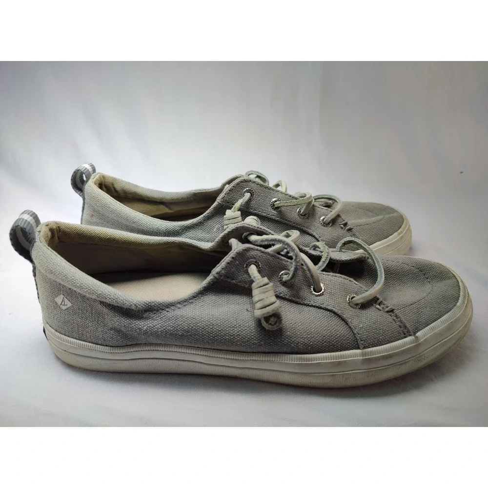 Sperry Top-Sider Crest Vibe Gray Canvas Boat Sneaker Womens US 8M STS99042